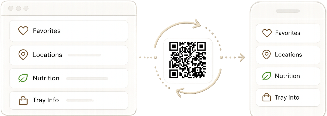 QR code sync between app and web